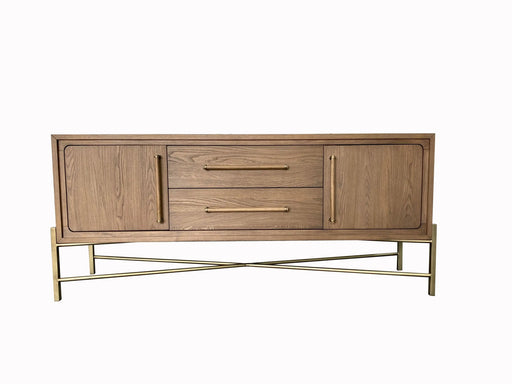 Metal Base Latte Sideboard Glass House Furnishings