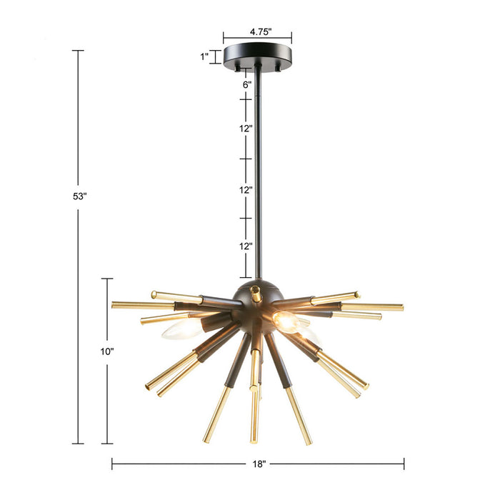 3-Light Spiked Chandelier