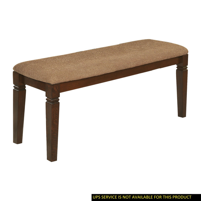 Transitional Style Dining Furniture, 1 Piece Bench with Wooden Frame, Espresso Finish, Fabric Upholstered Seat