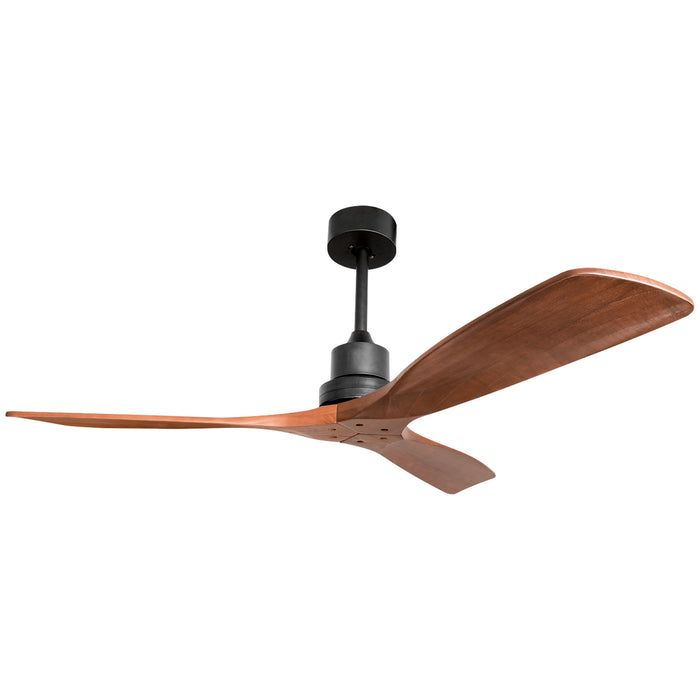 52-inch Outdoor Farmhouse Ceiling Fan With Remote & Carved Wood Blades, Reversible Motor