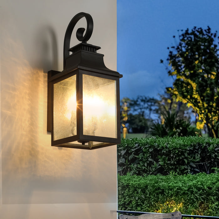 Large Outdoor Wall Lamp with Glass