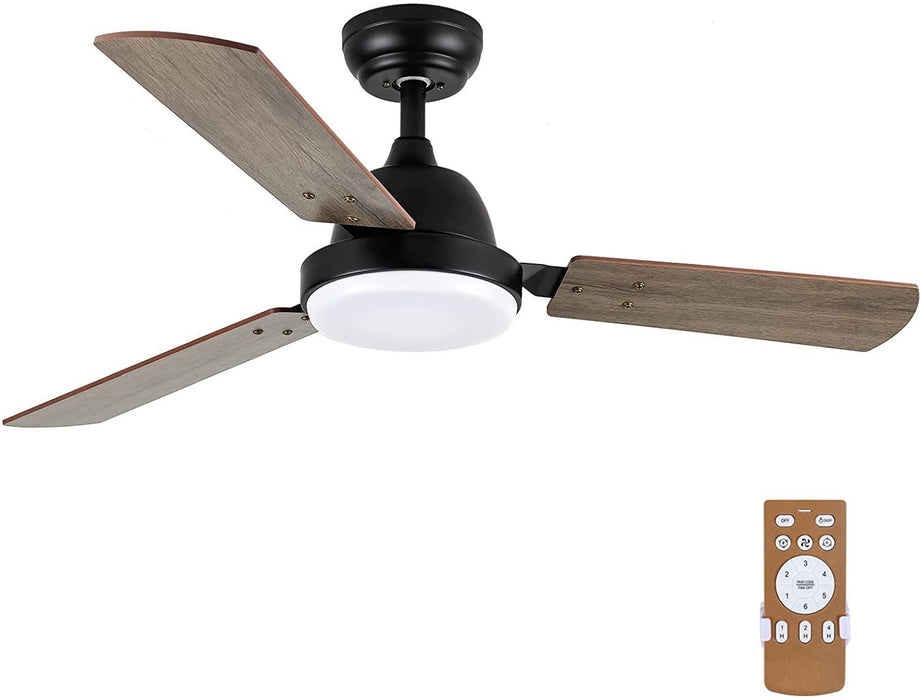 Simple Deluxe 44-inch Ceiling Fan with LED Light and Remote Control, 6-Speed Modes, 2 Rotating Modes